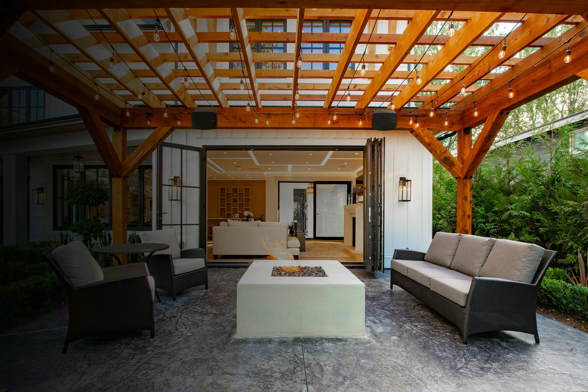 Klipsch RSM 650 on Outdoor Pergola overlay 2000x1333